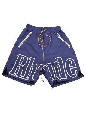 Rhude Logo Shorts Purple Authentic M RIP AT Crotch  See photos 100% Cotton